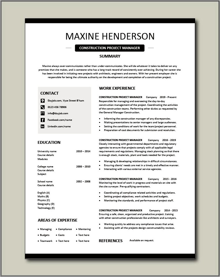 Finance Project Manager Sample Resume