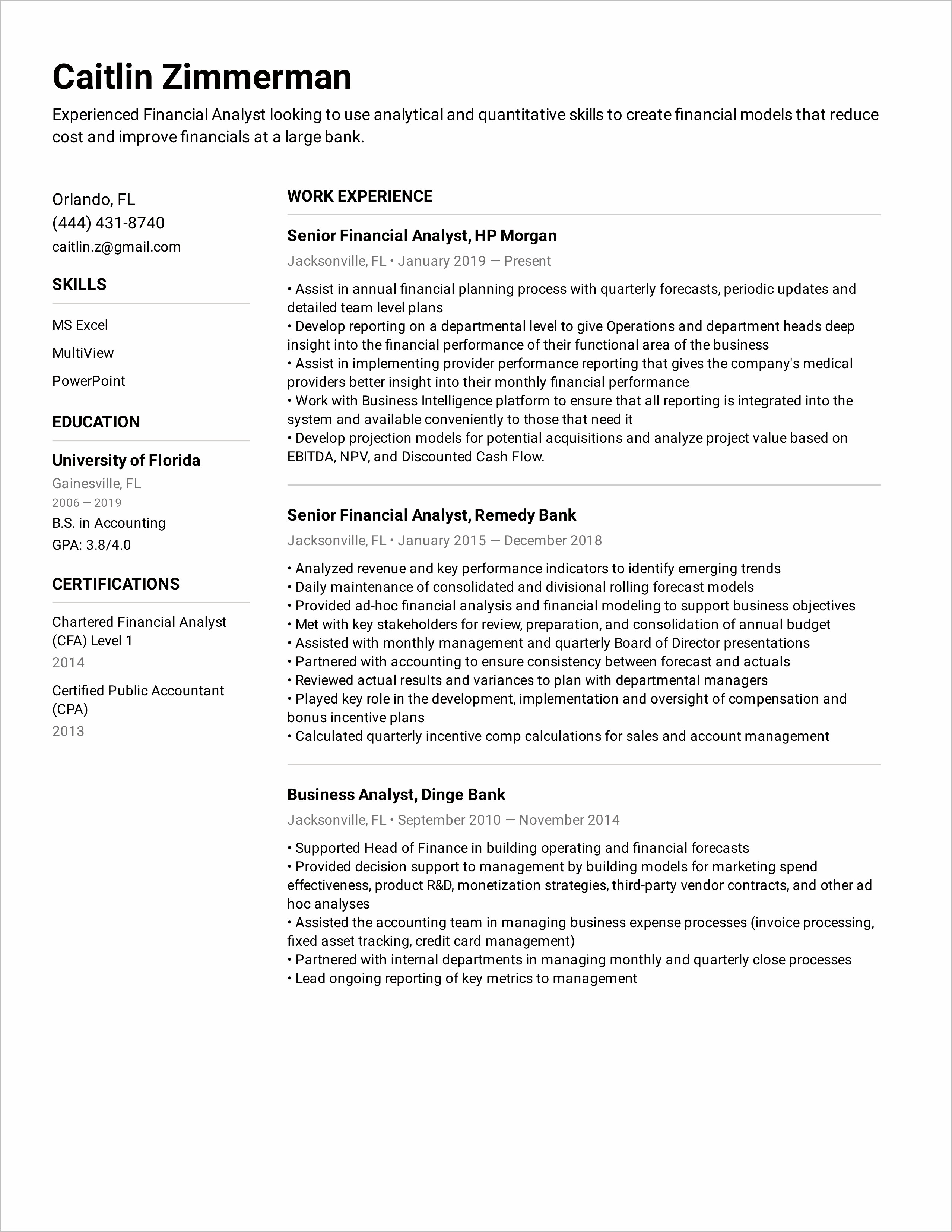 Financial Advisor Resume Objective Statement