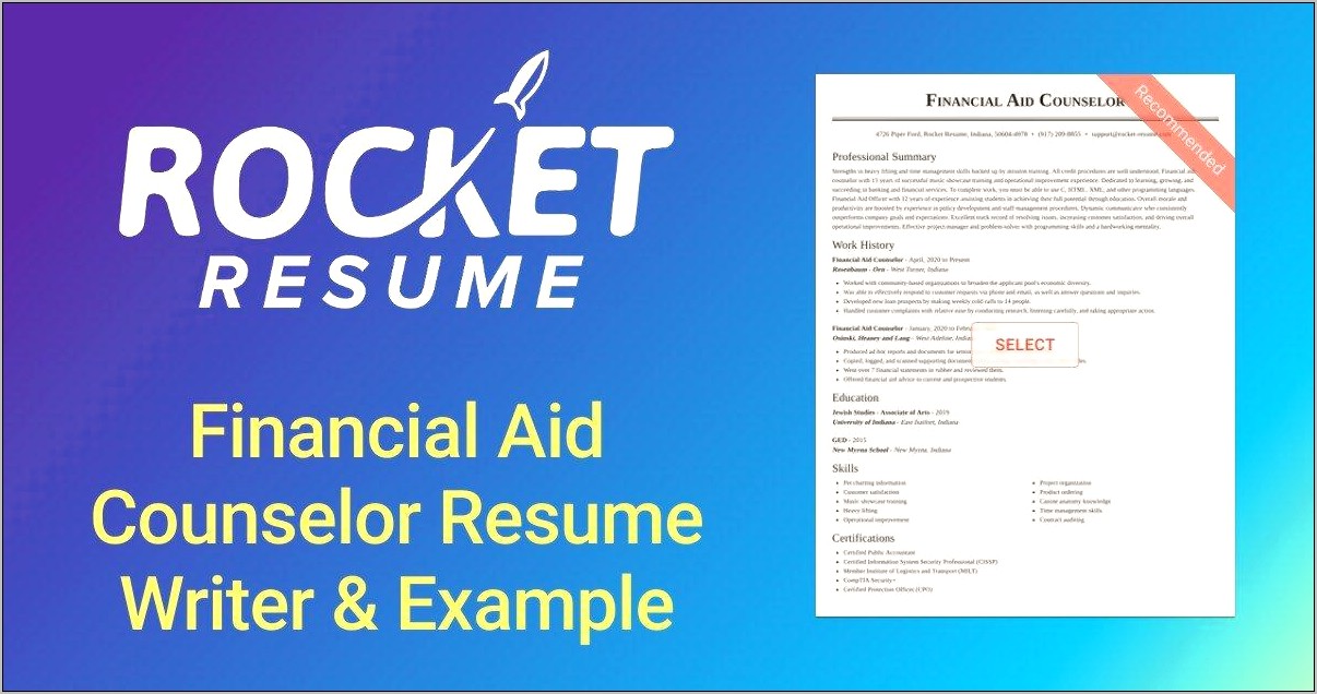 Financial Aid Counselor Resume Examples