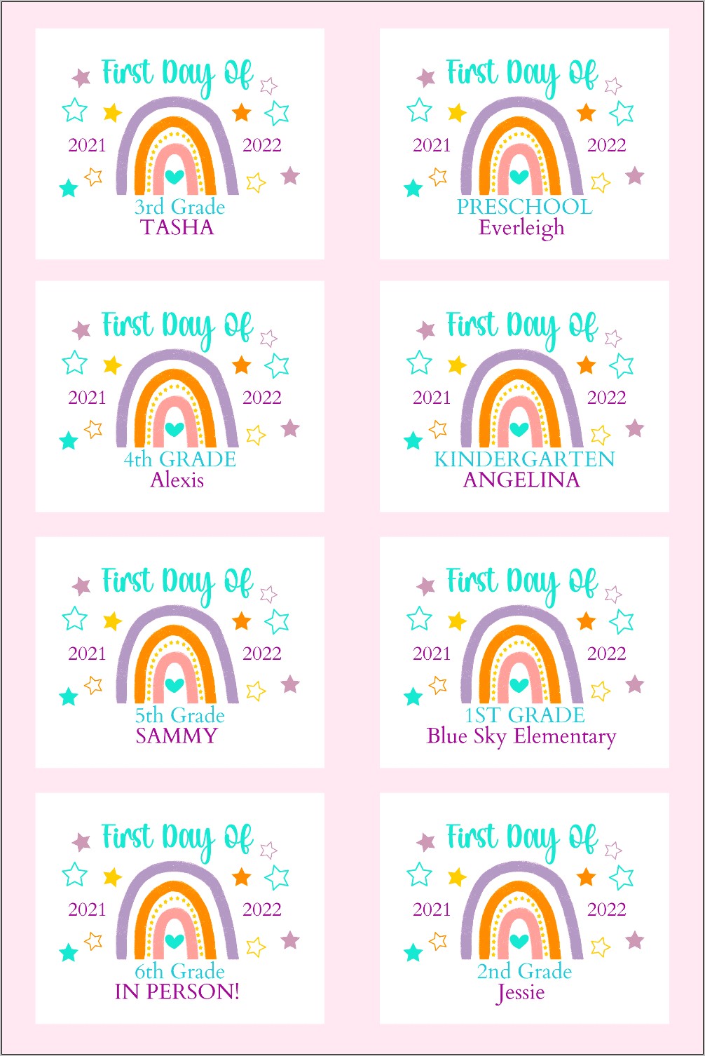 First Day Of School Template Download