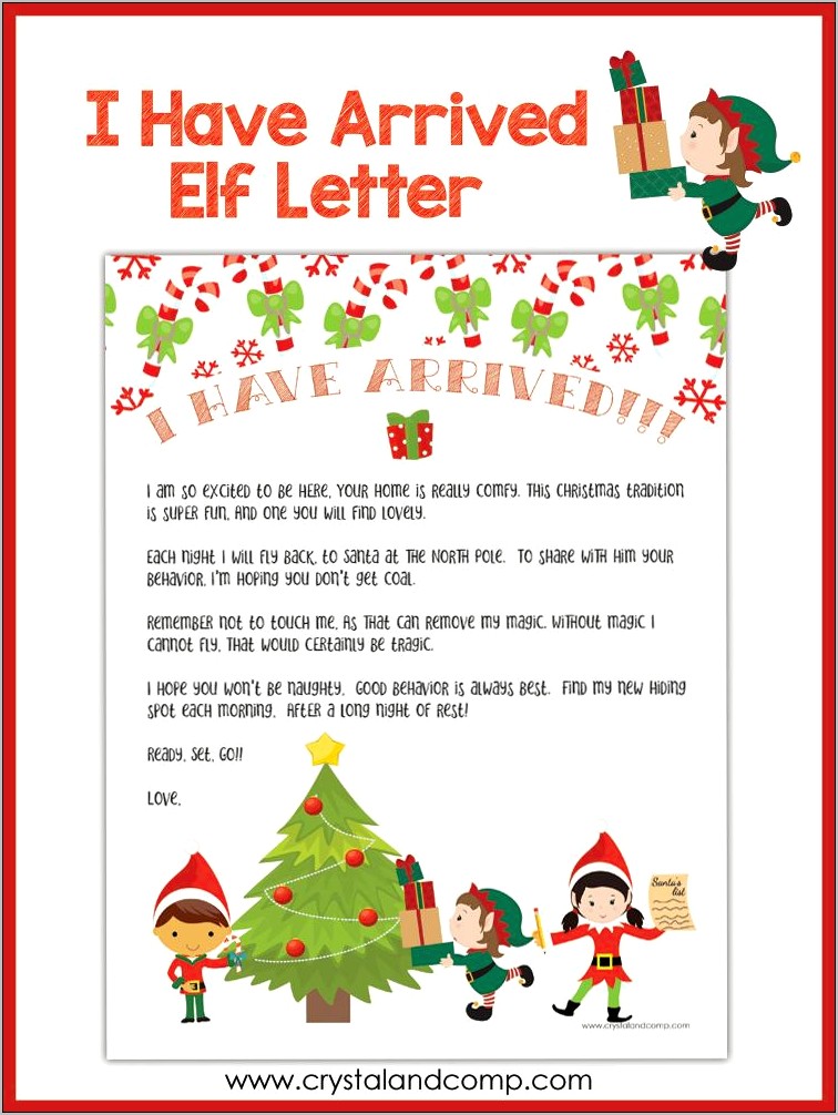 First Elf On The Shelf Letter Template Download