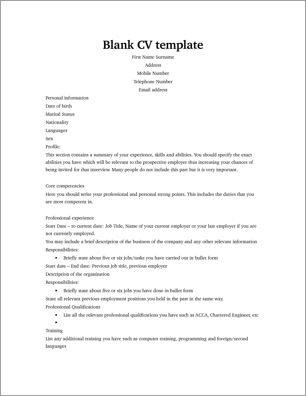 First Job Resume For Students