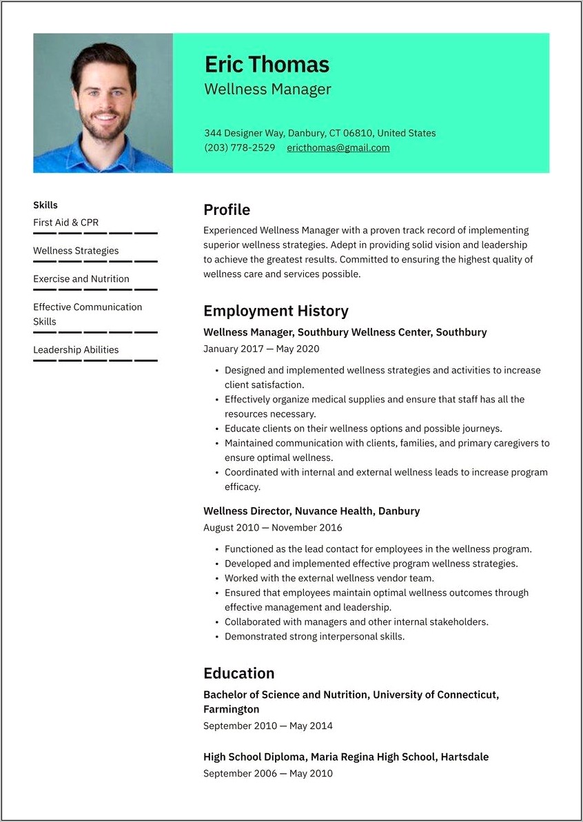 Fitness Manager Objectives For Resume