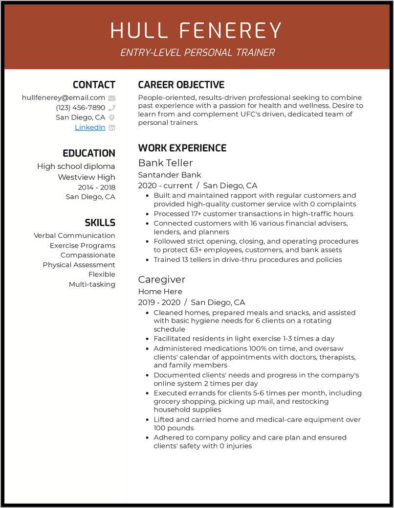 Fitness Trainer Skills On Resume