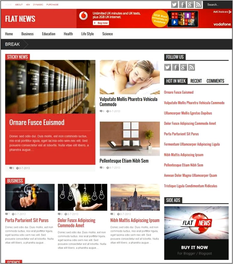 Flat Mag Responsive Blogger Template Download