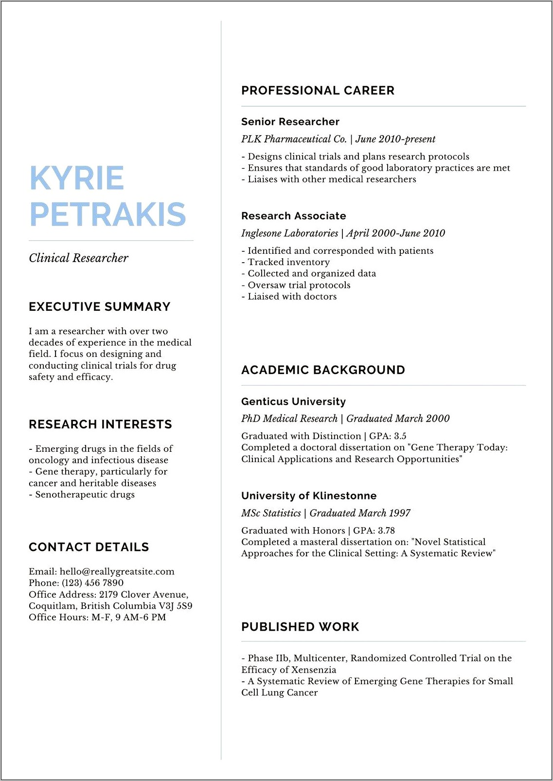 Flat Resume Template Free Download