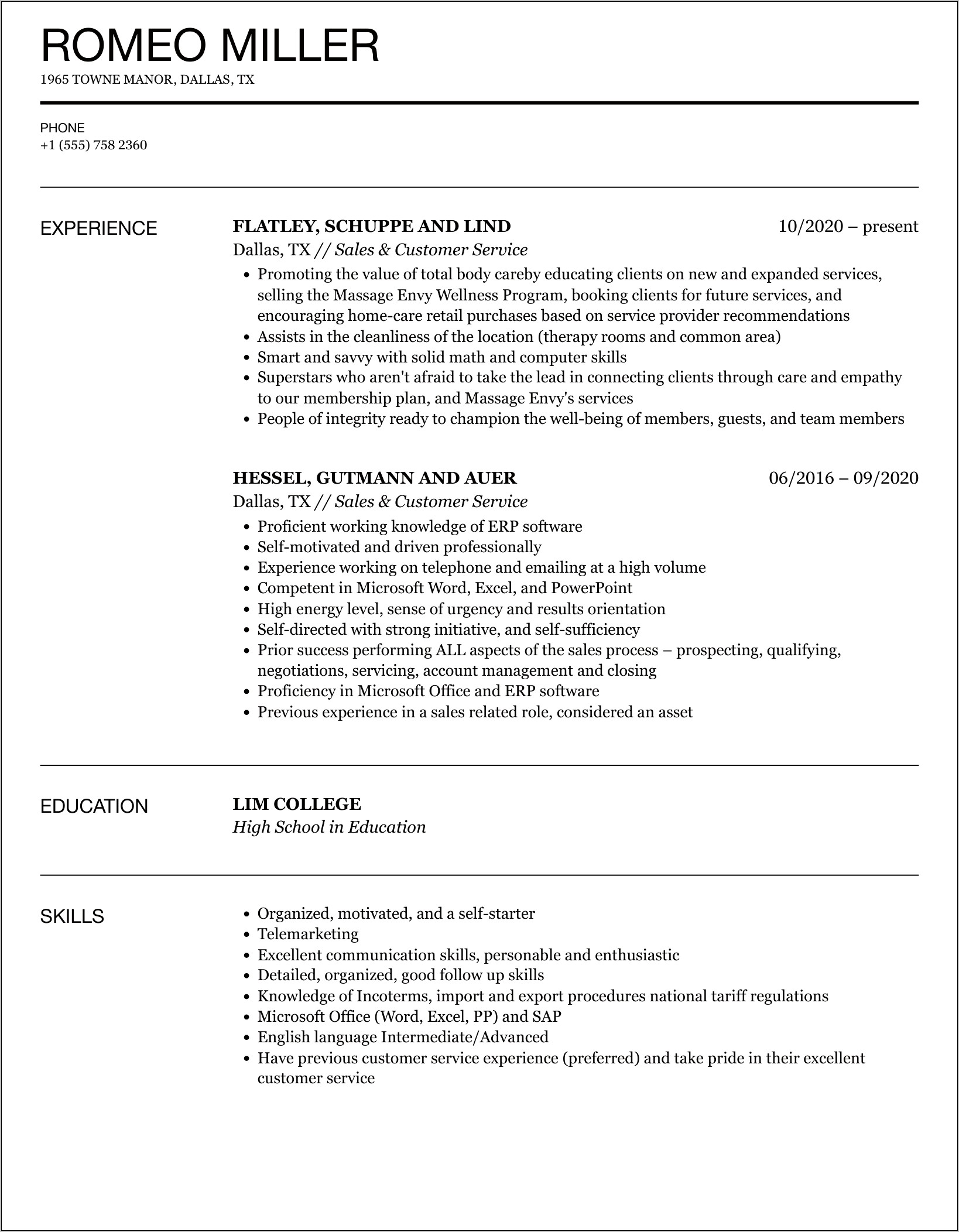 Follow Up Skills On Resume