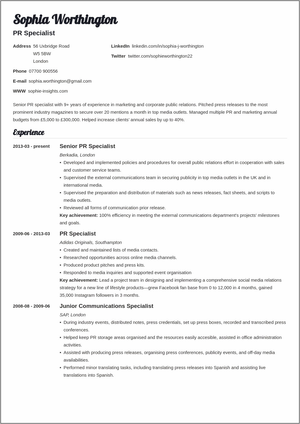 Forever 21 Job Description Resume