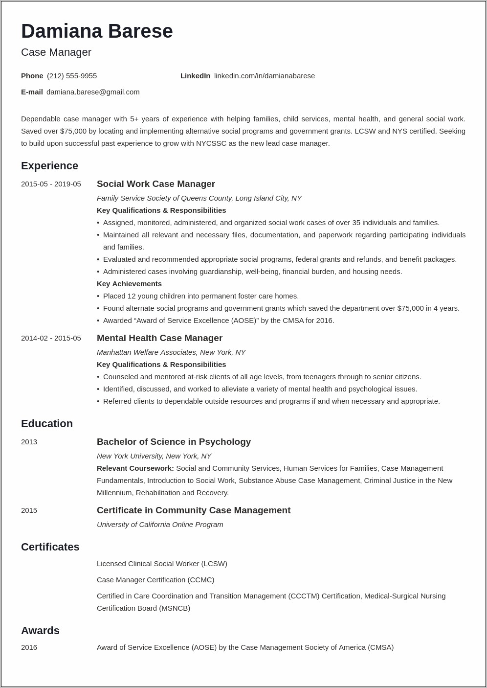 Foster Parent Job Description Resume