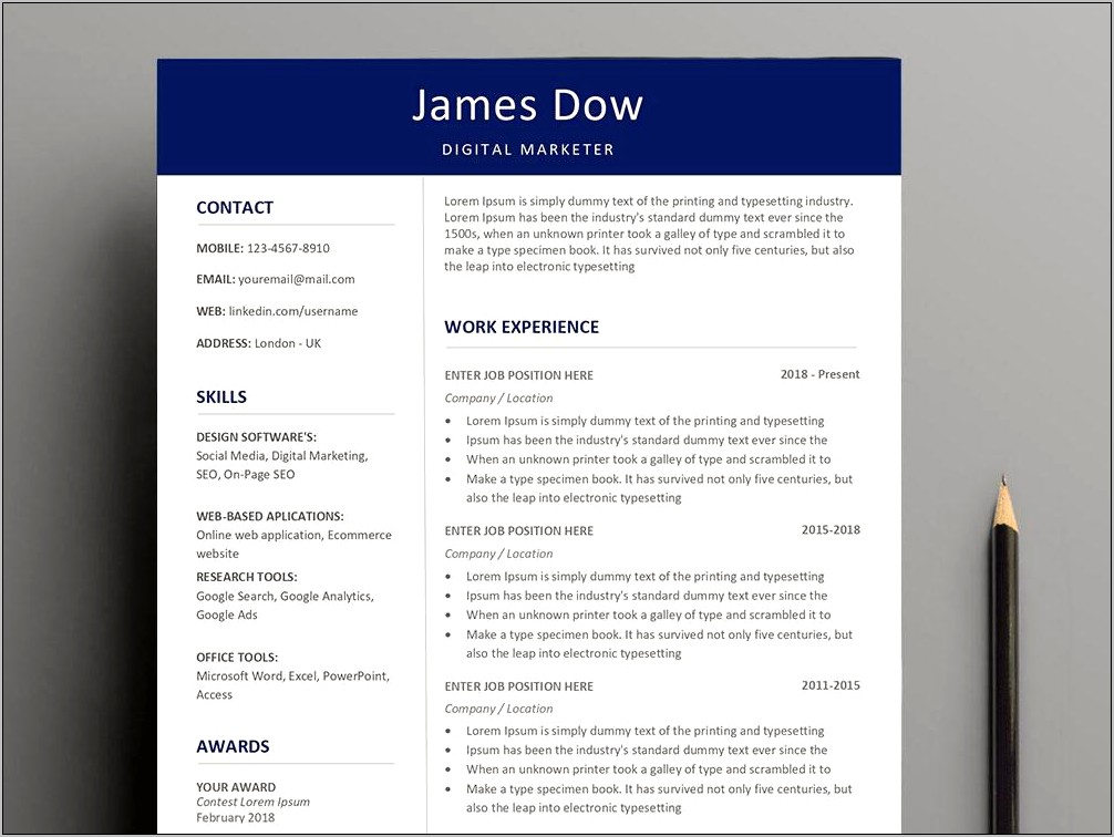 Free 2018 Resume Template Download