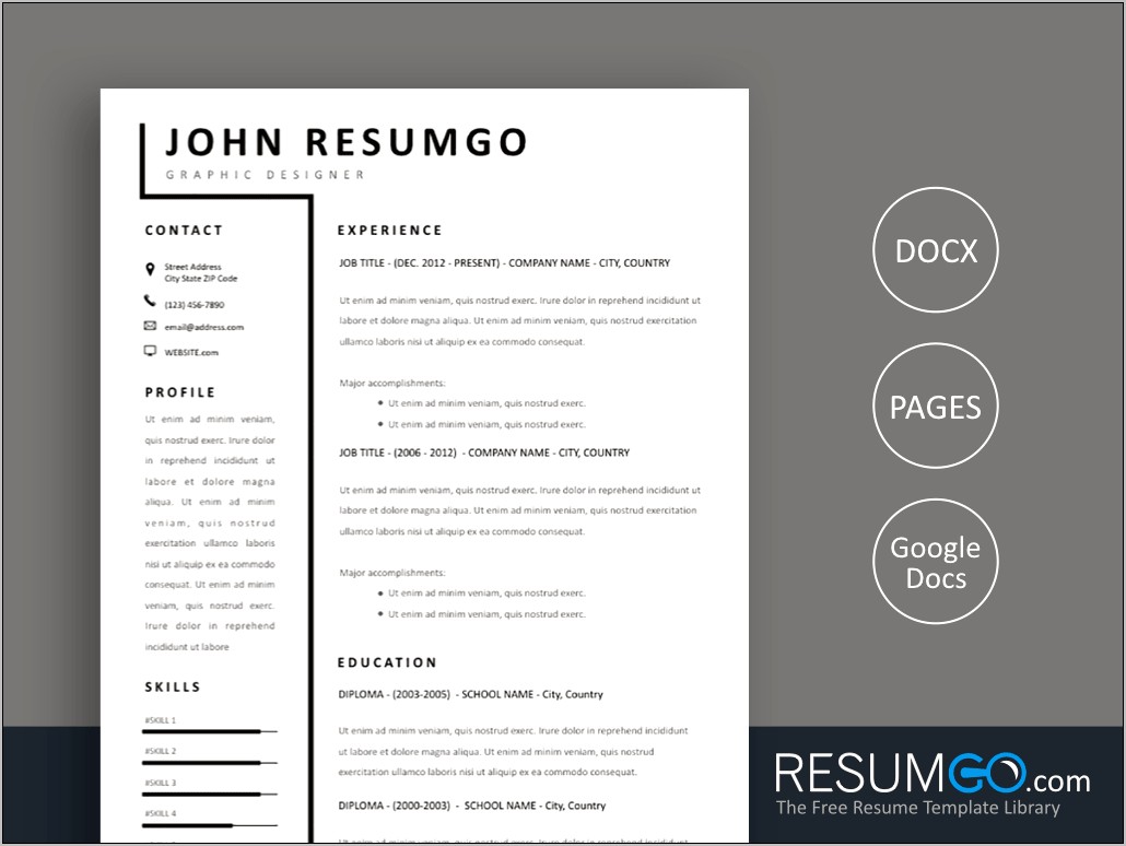 Free 3 Column Resume Format