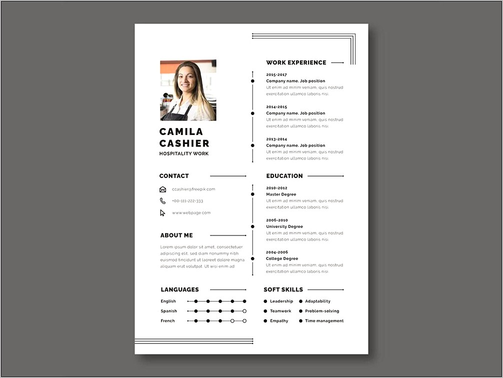 Free Adob Illustrator Resume Template