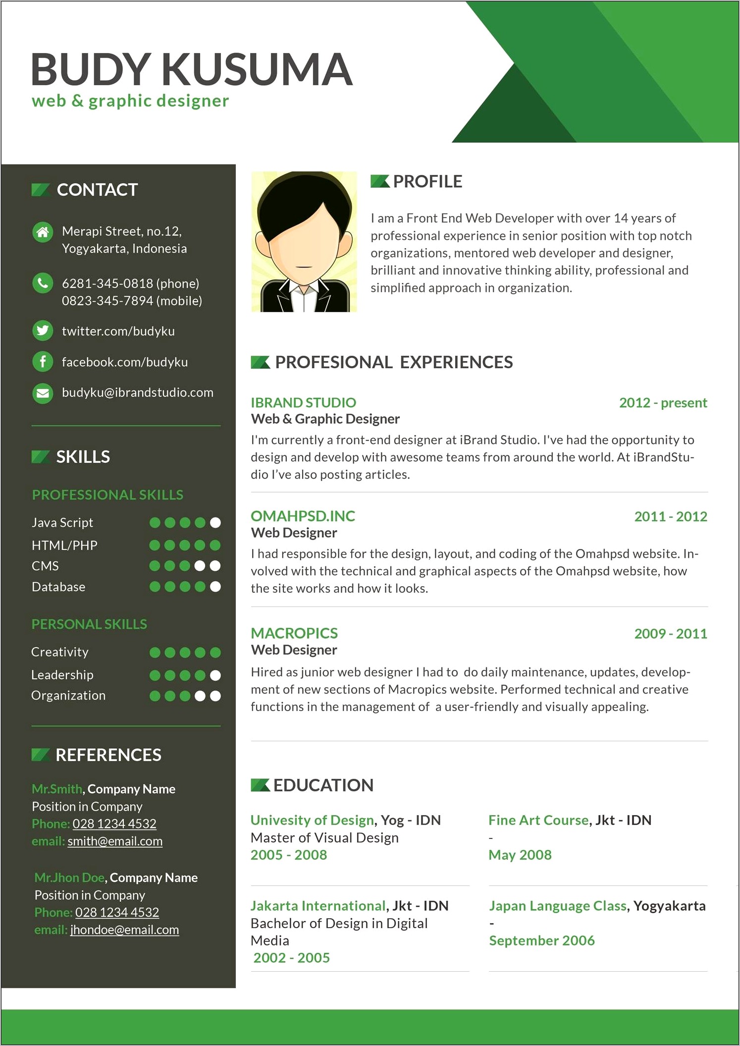 Free Architecture Resume Template Psd