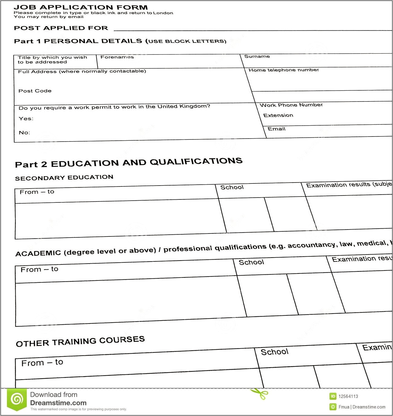 Free Blank Form Of Resume