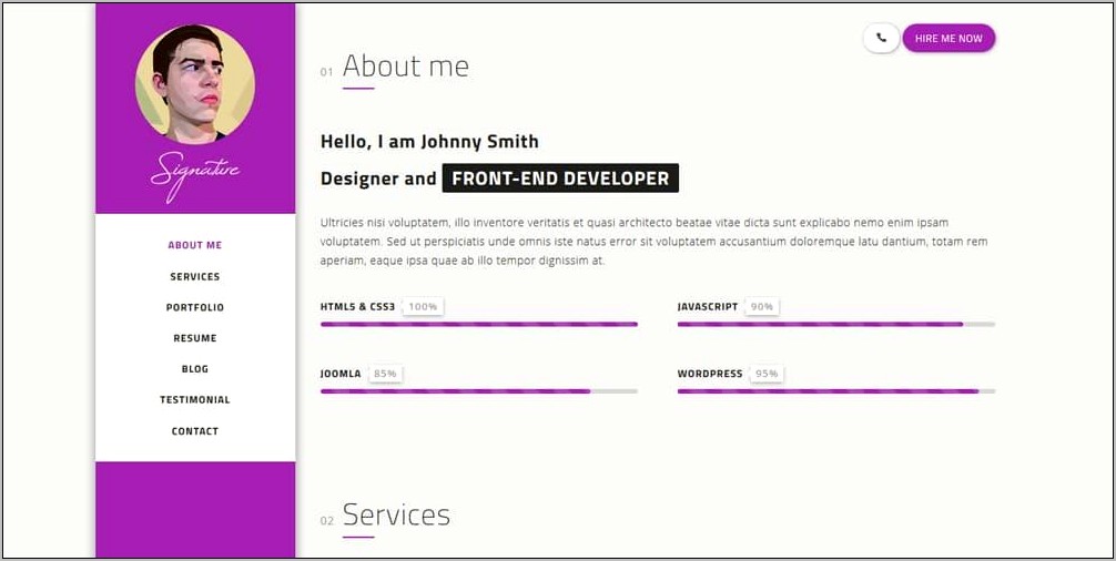 Free Cv Resume Html Template