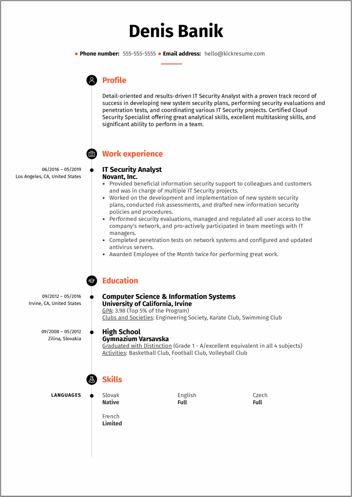 Free Cyber Security Resume Template