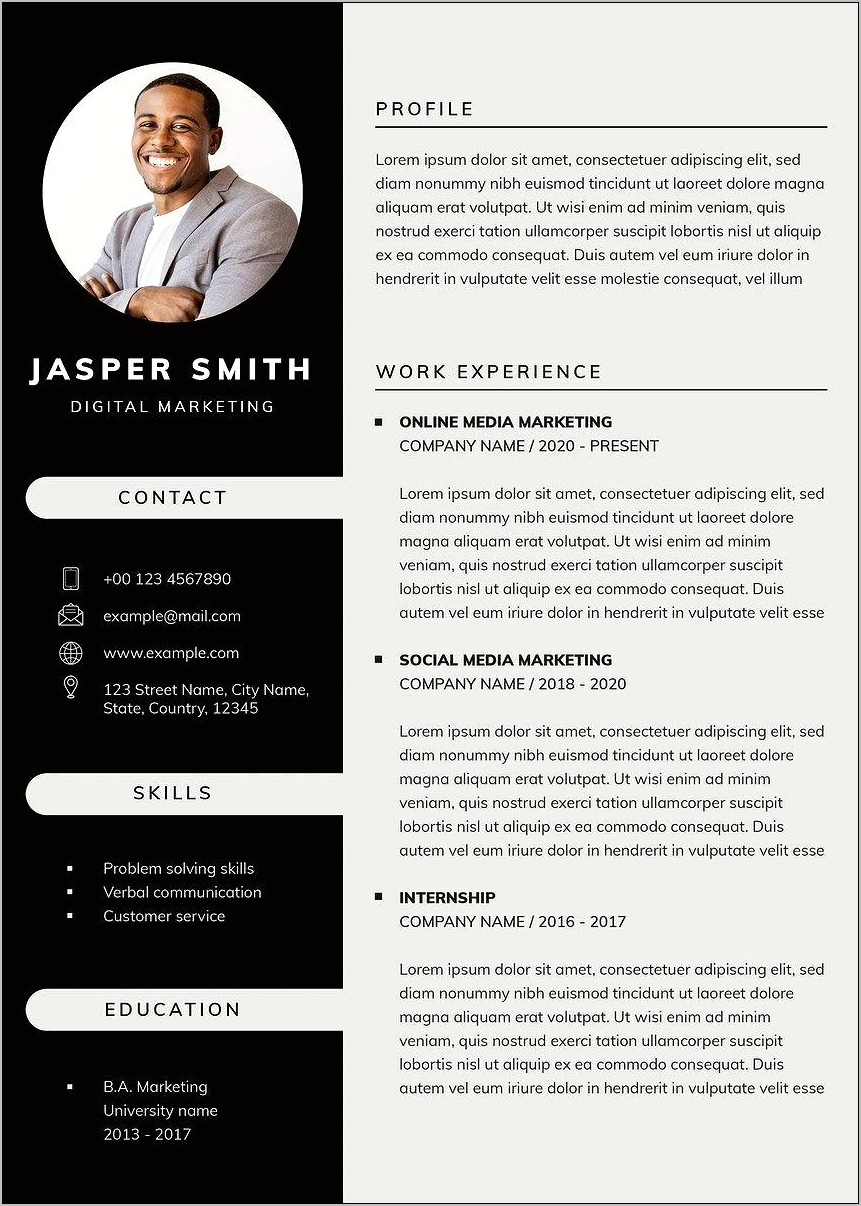 Free Download Good Resume Format