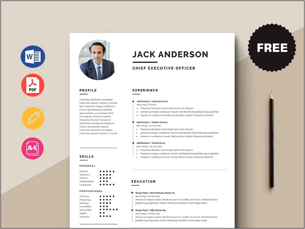 Free Executive Resume Template Download