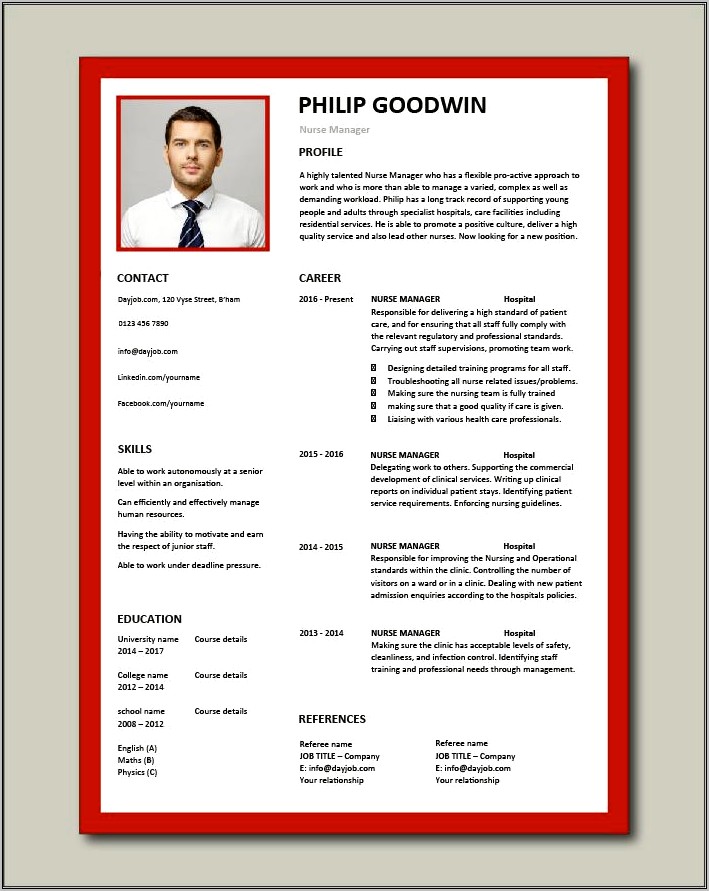 Free Healthcare Executive Resume Template