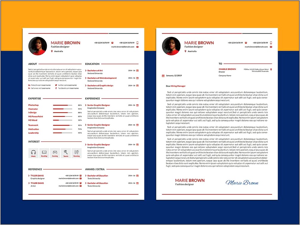 Free Infographic Resume Psd Template