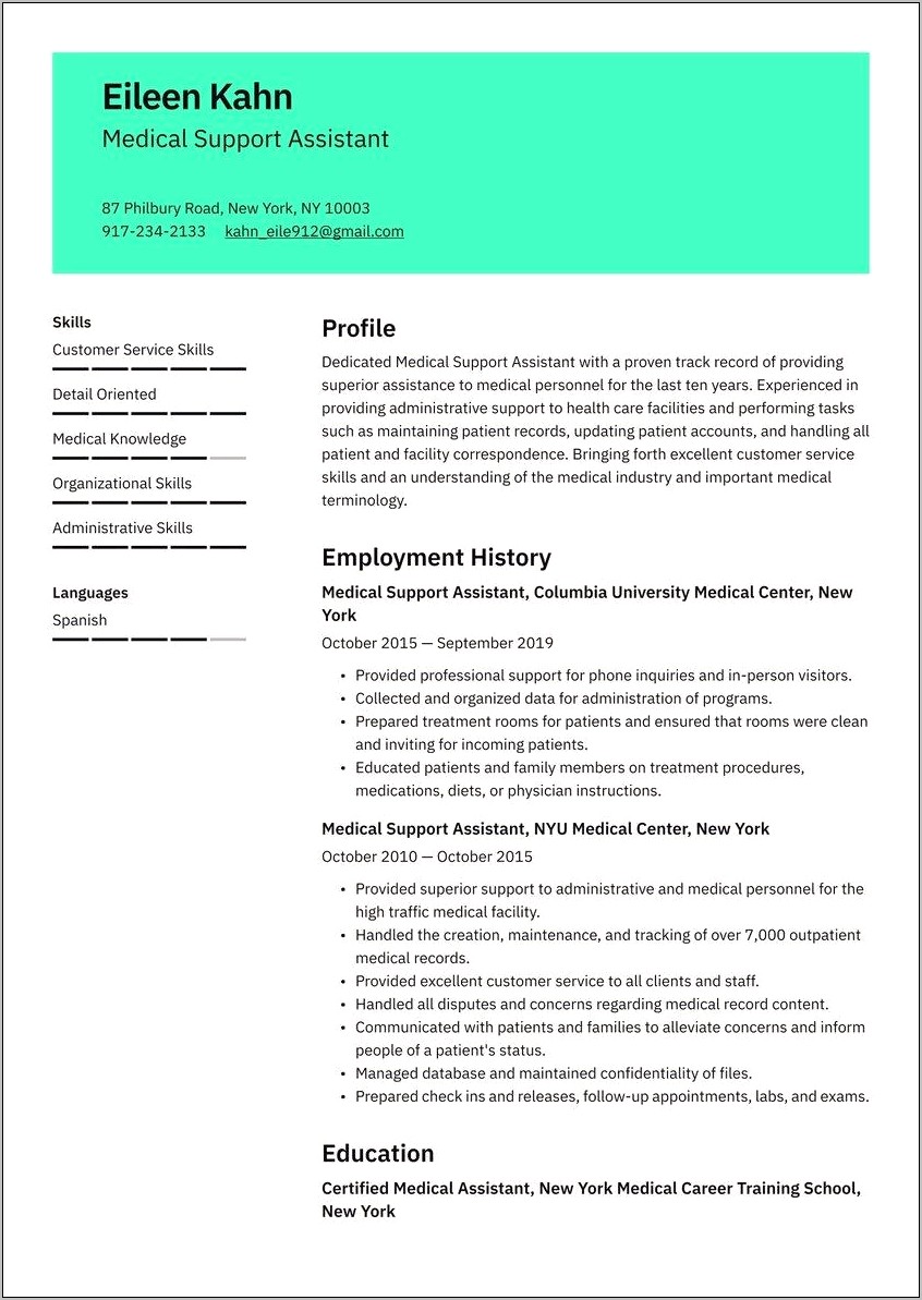 Free Medical Administrative Assistant Resume