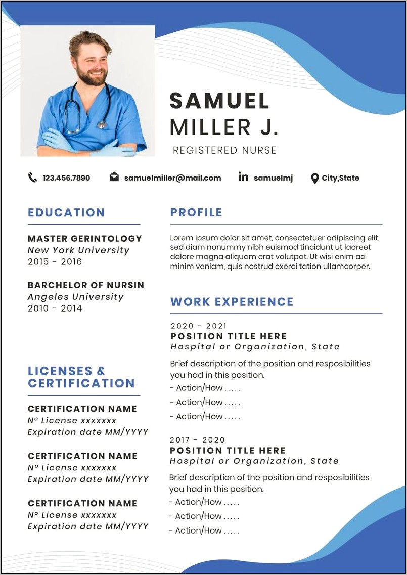 Free Medical Resume Templates Download