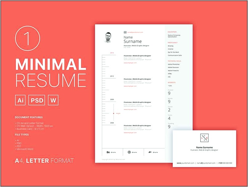 Free Minimalist Resume Template Photoshop