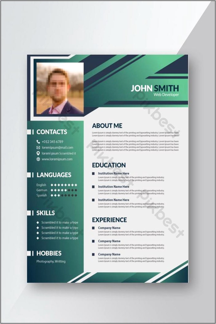 Free Modern Design Resume Template