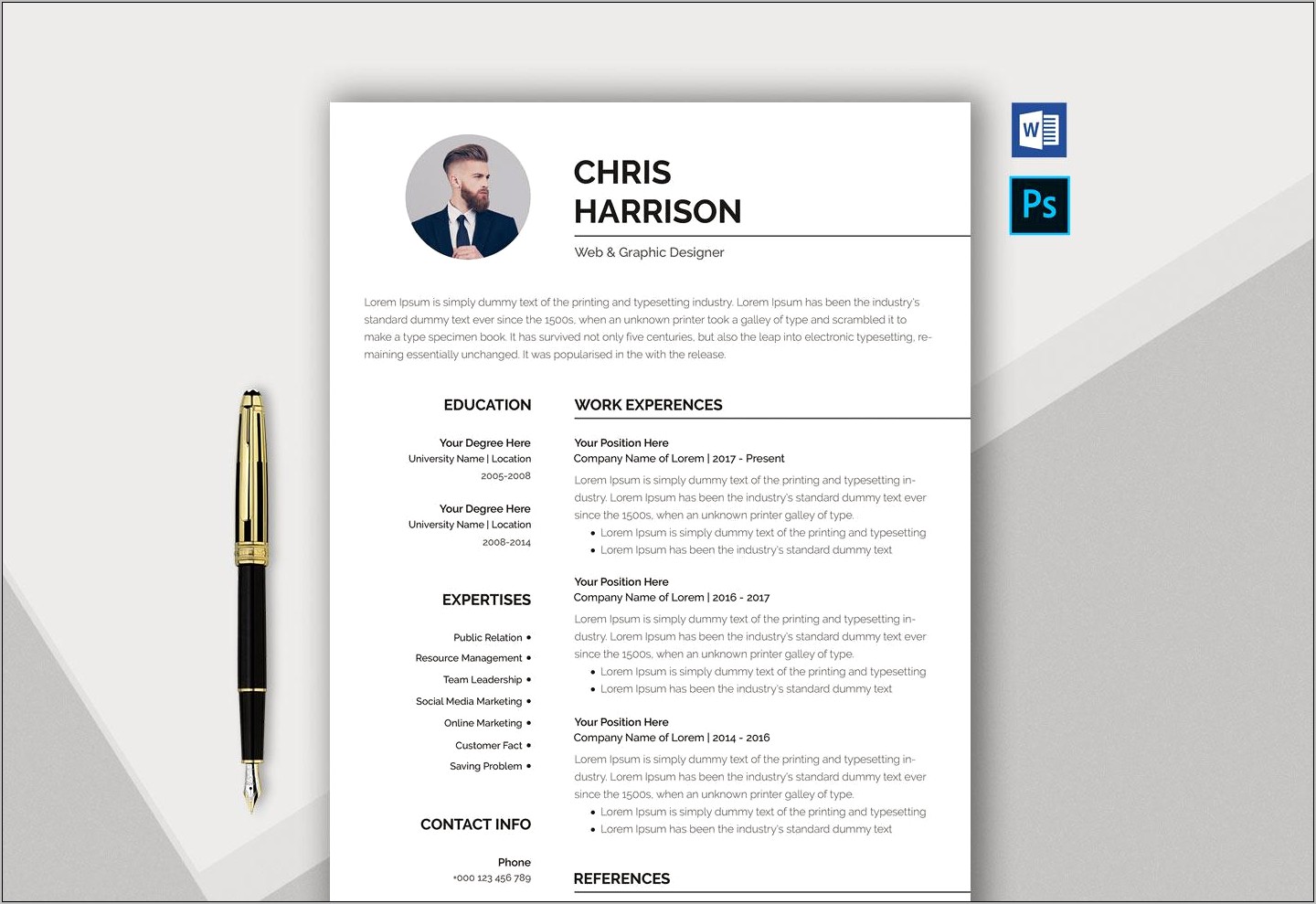 Free Printable Professional Resume Template