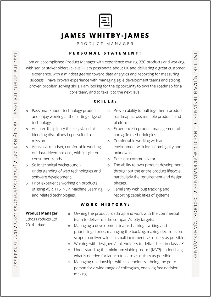 Free Product Manager Resume Templates