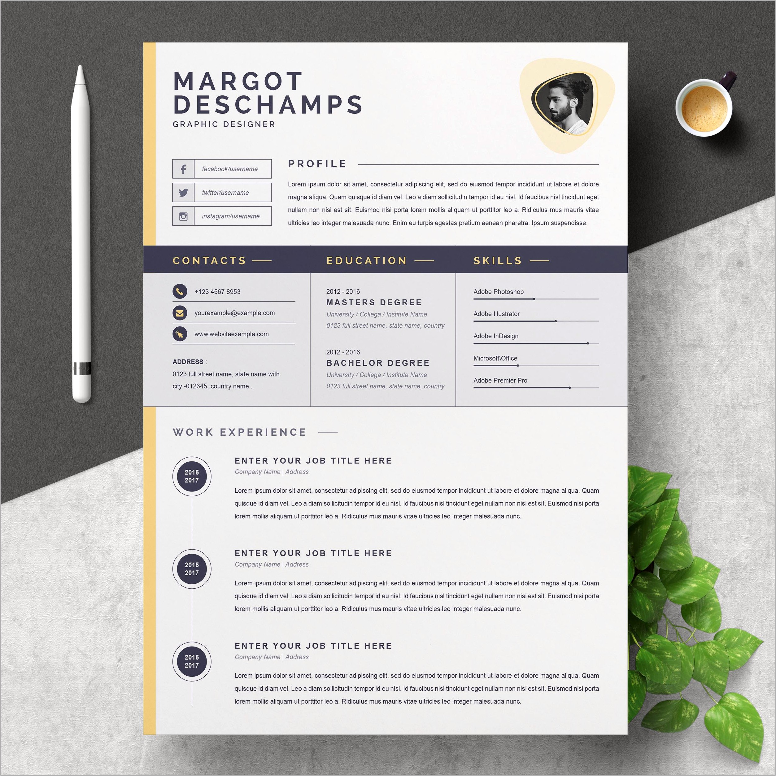 Free Professional Resume Template 2017