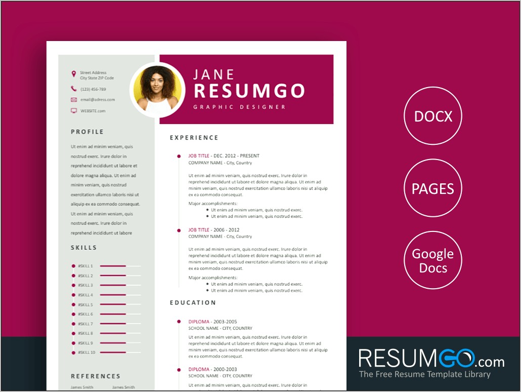 Free Professional Resume Template Docx