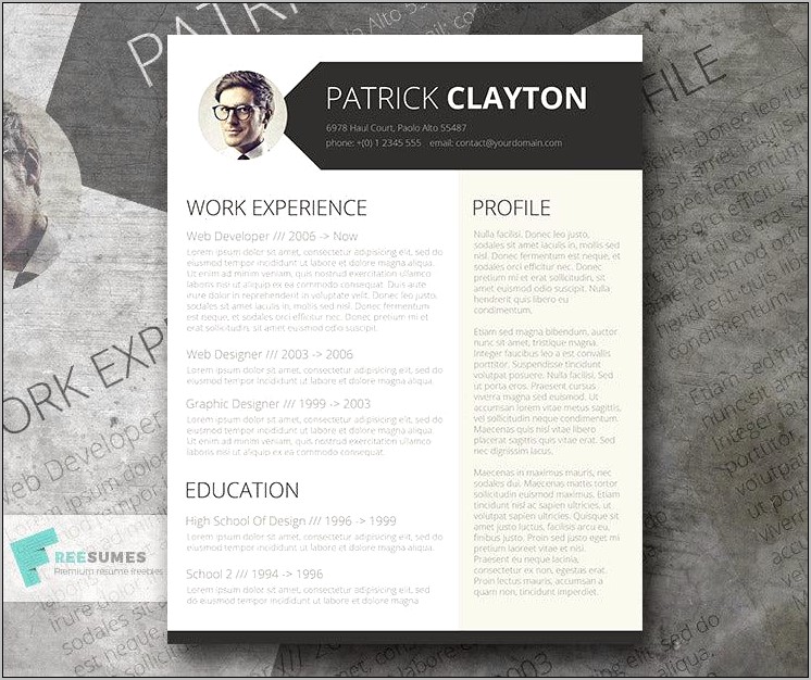 Free Professional Resume Templates Doc