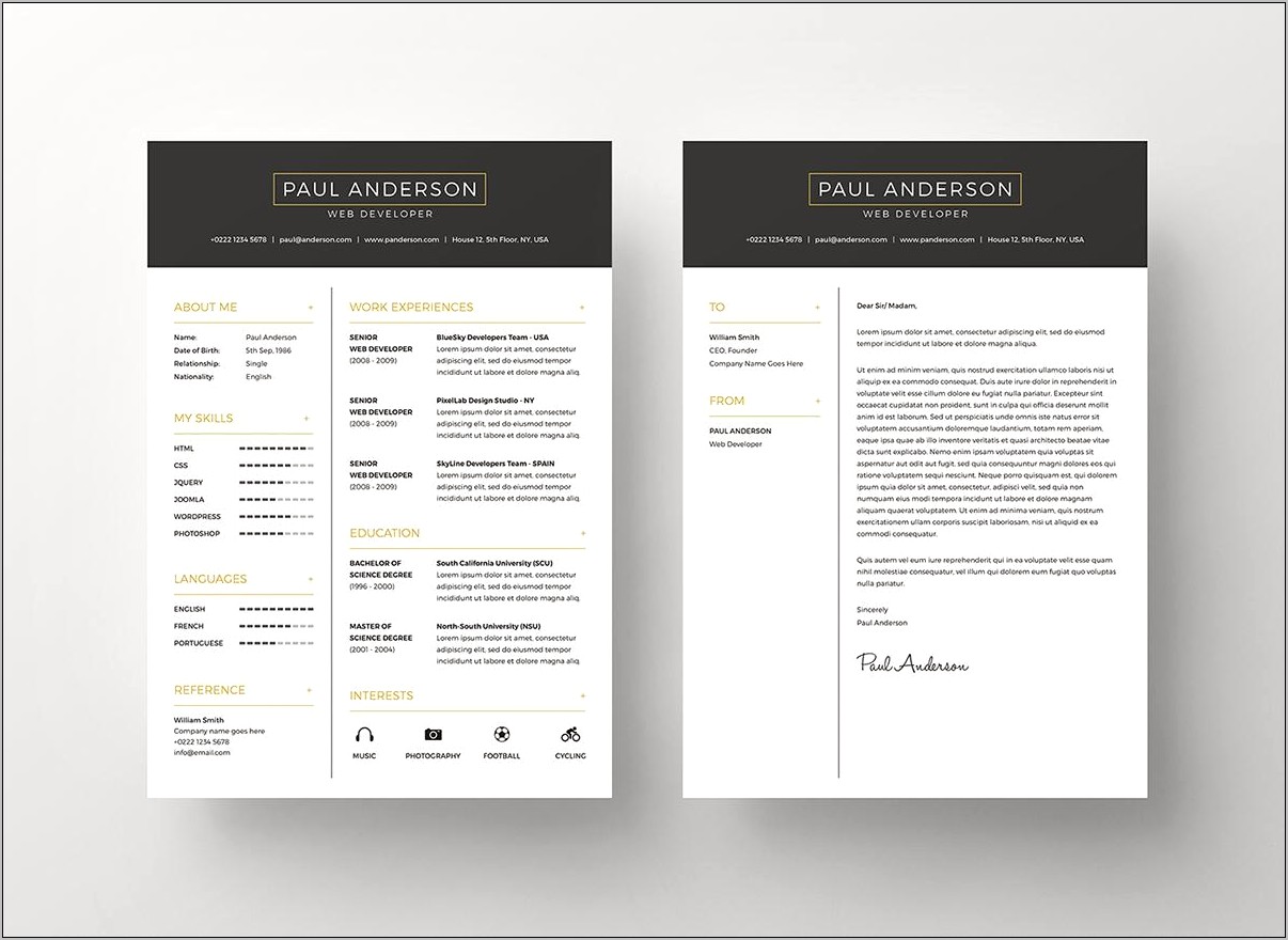 Free Resume Business Card Template