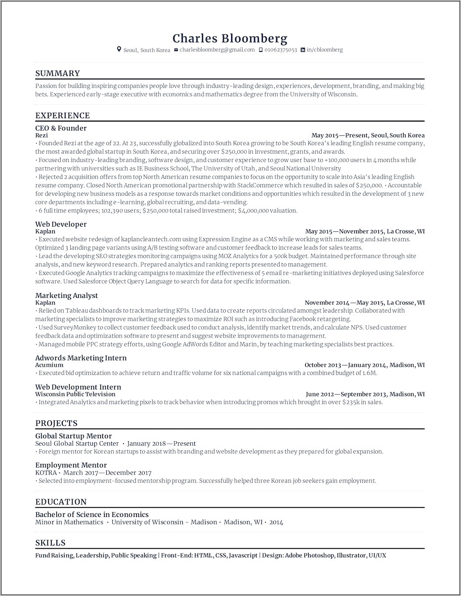 Free Resume For Job Seekers