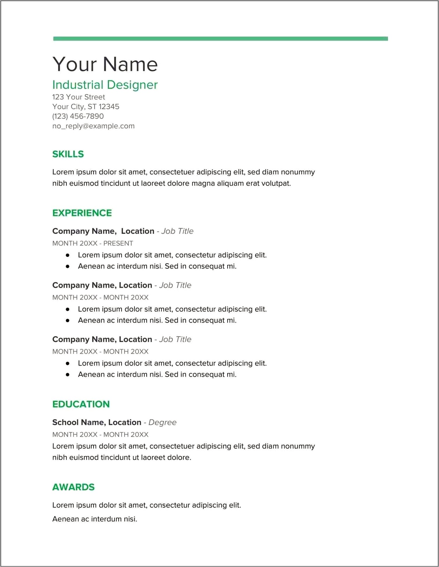 Free Resume Format Download Doc