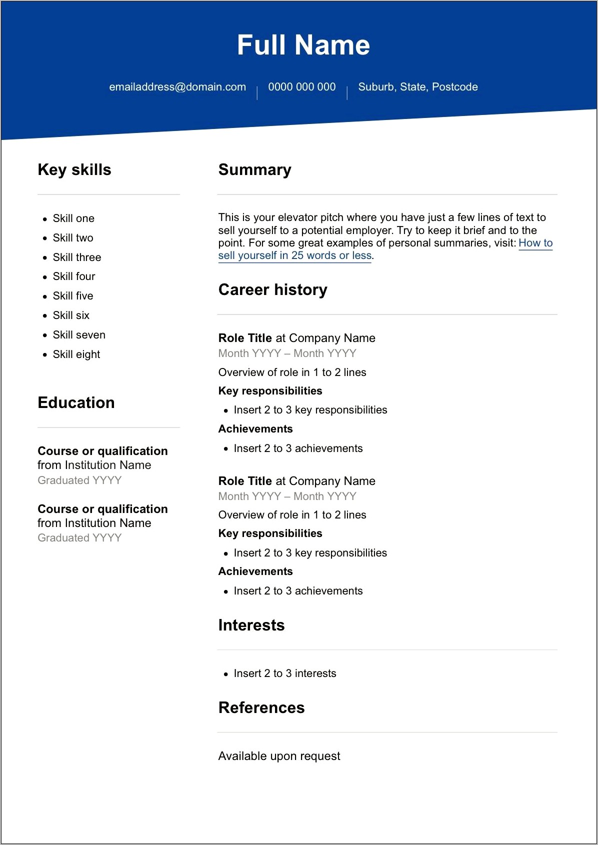 Free Resume Home Health Template