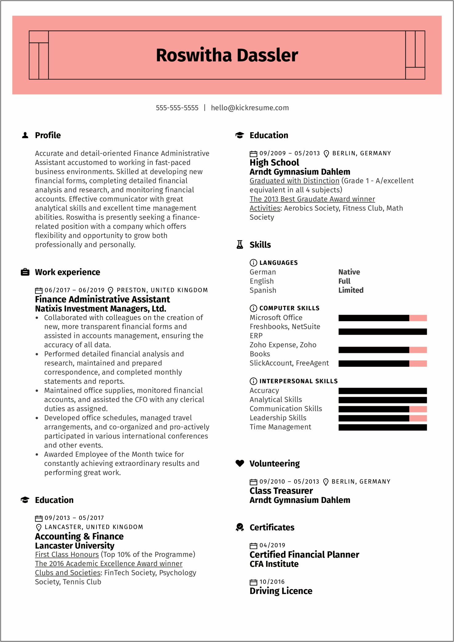 Free Resume Template Administrative Assistnt