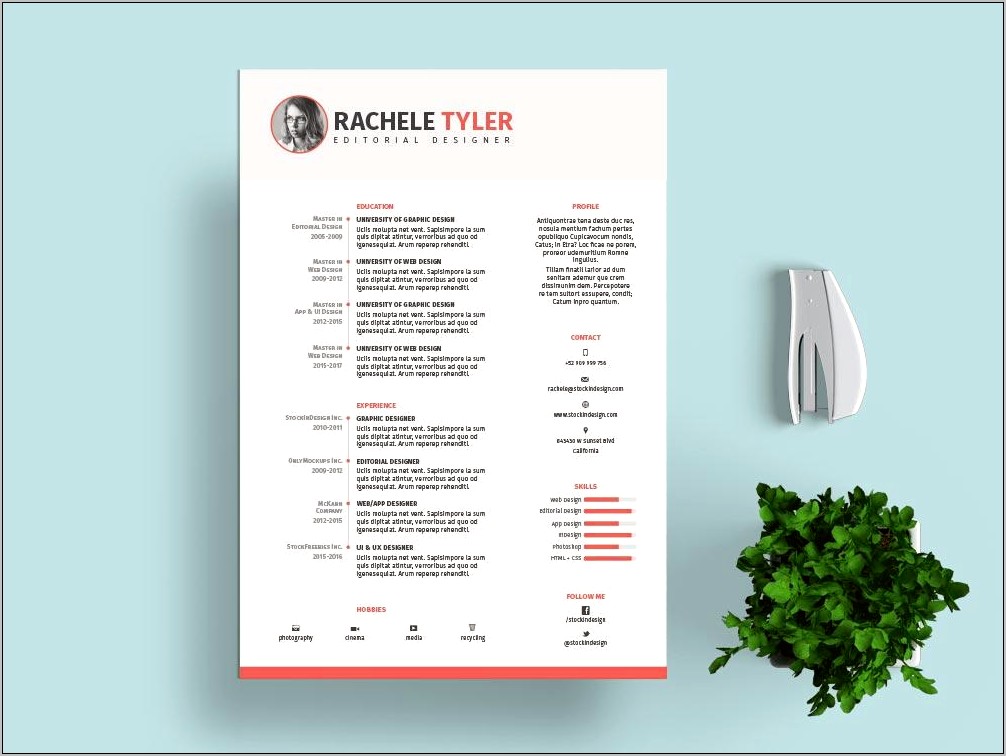 Free Resume Template Adobe Indesign