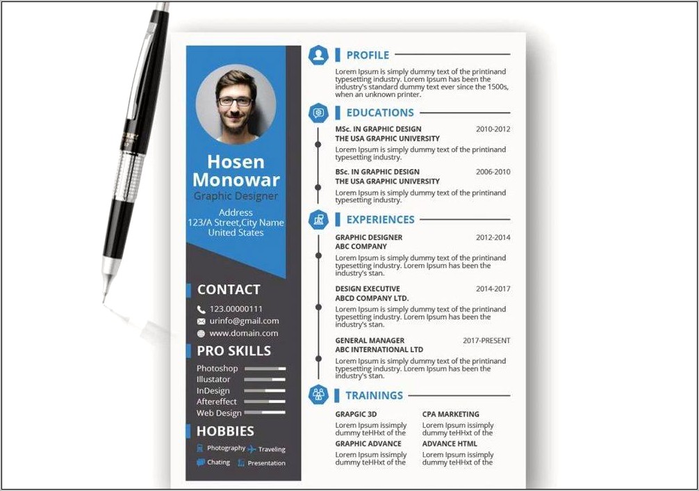 Free Resume Template Indesign Ai