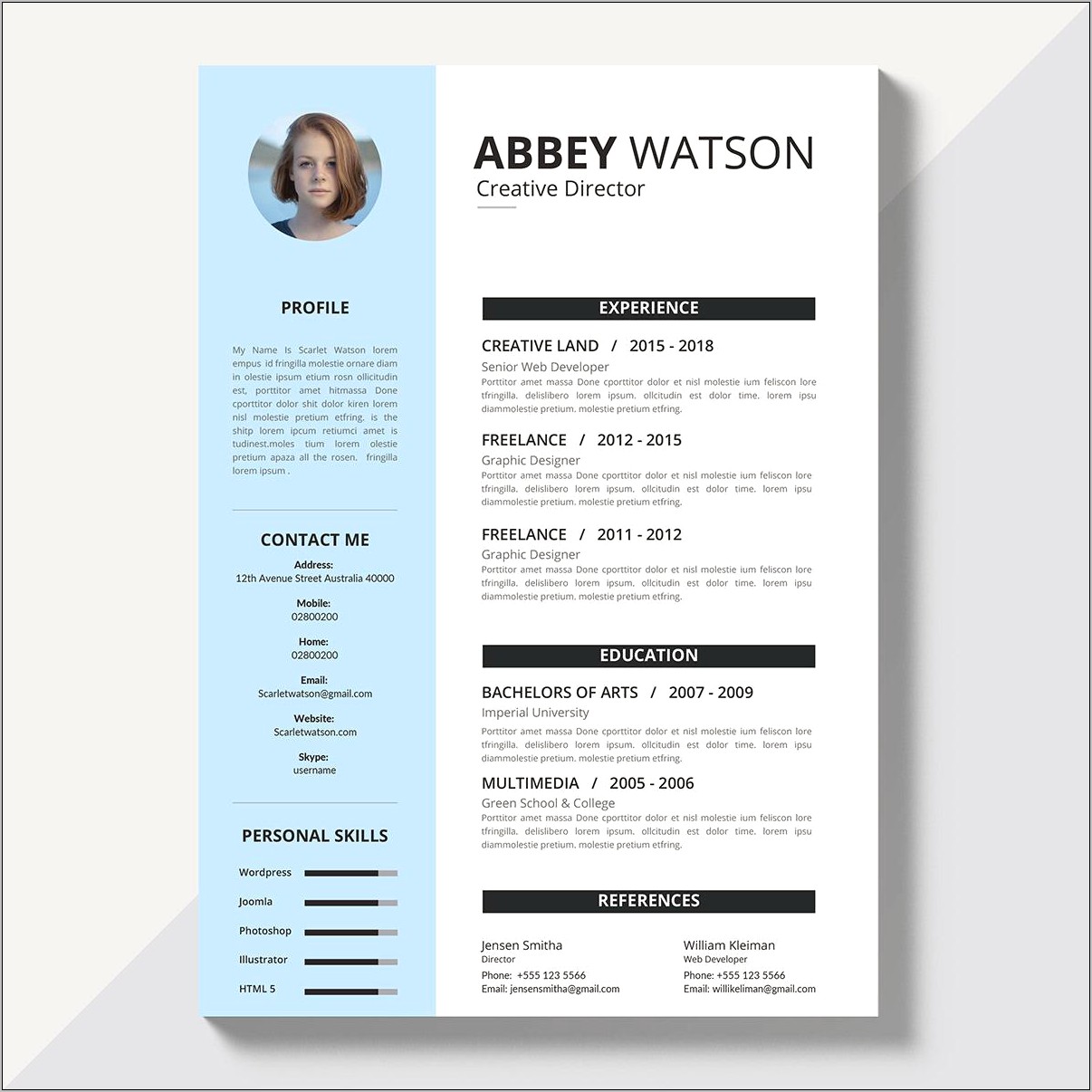 Free Resume Template No Registration