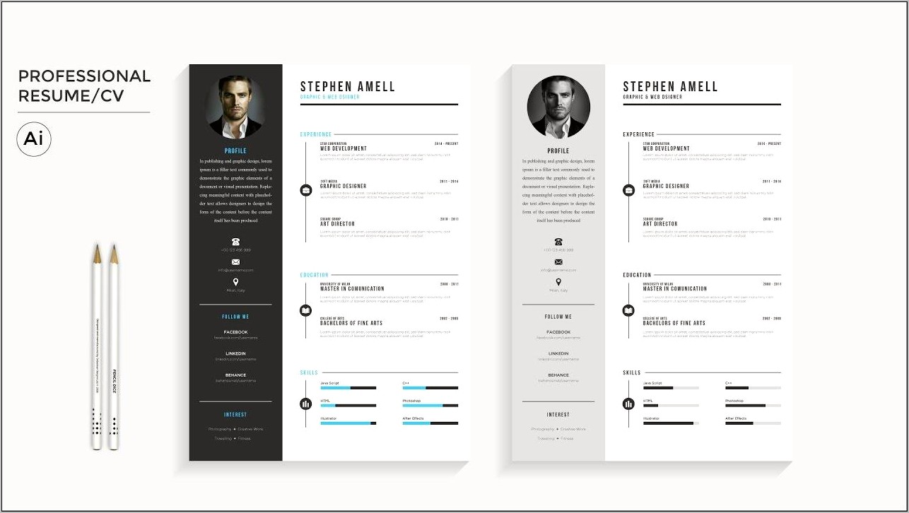 Free Resume Templates Adobe Illustrator