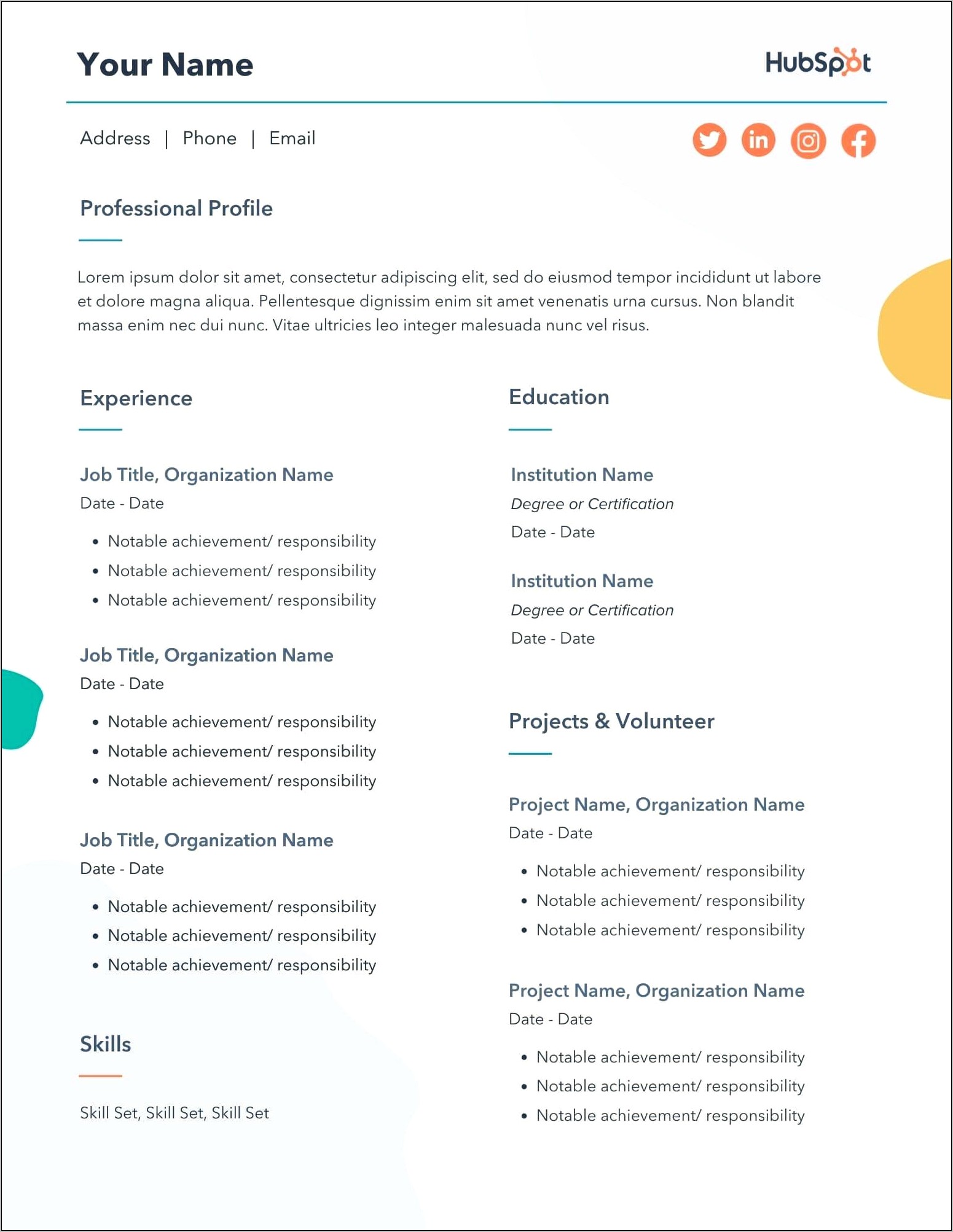 Free Resume Templates By Type