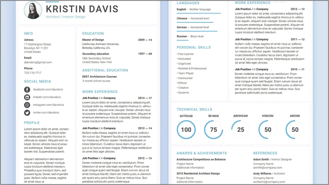 Free Resume Templates For Architects