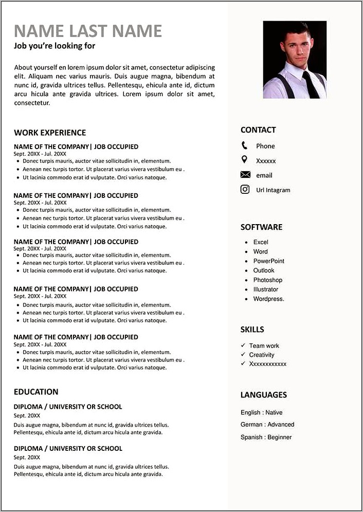 Free Resume Templates For Beginners