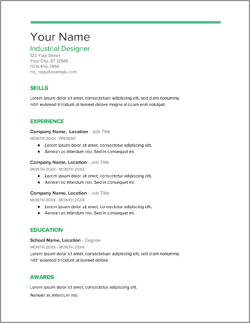 Free Resume Templates Google Drive