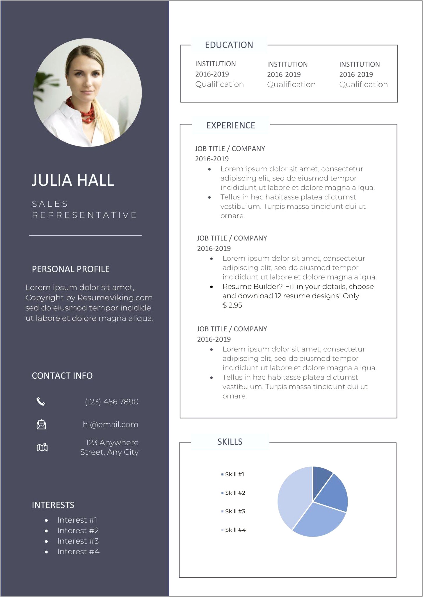 Free Sales Resume Templates 2019