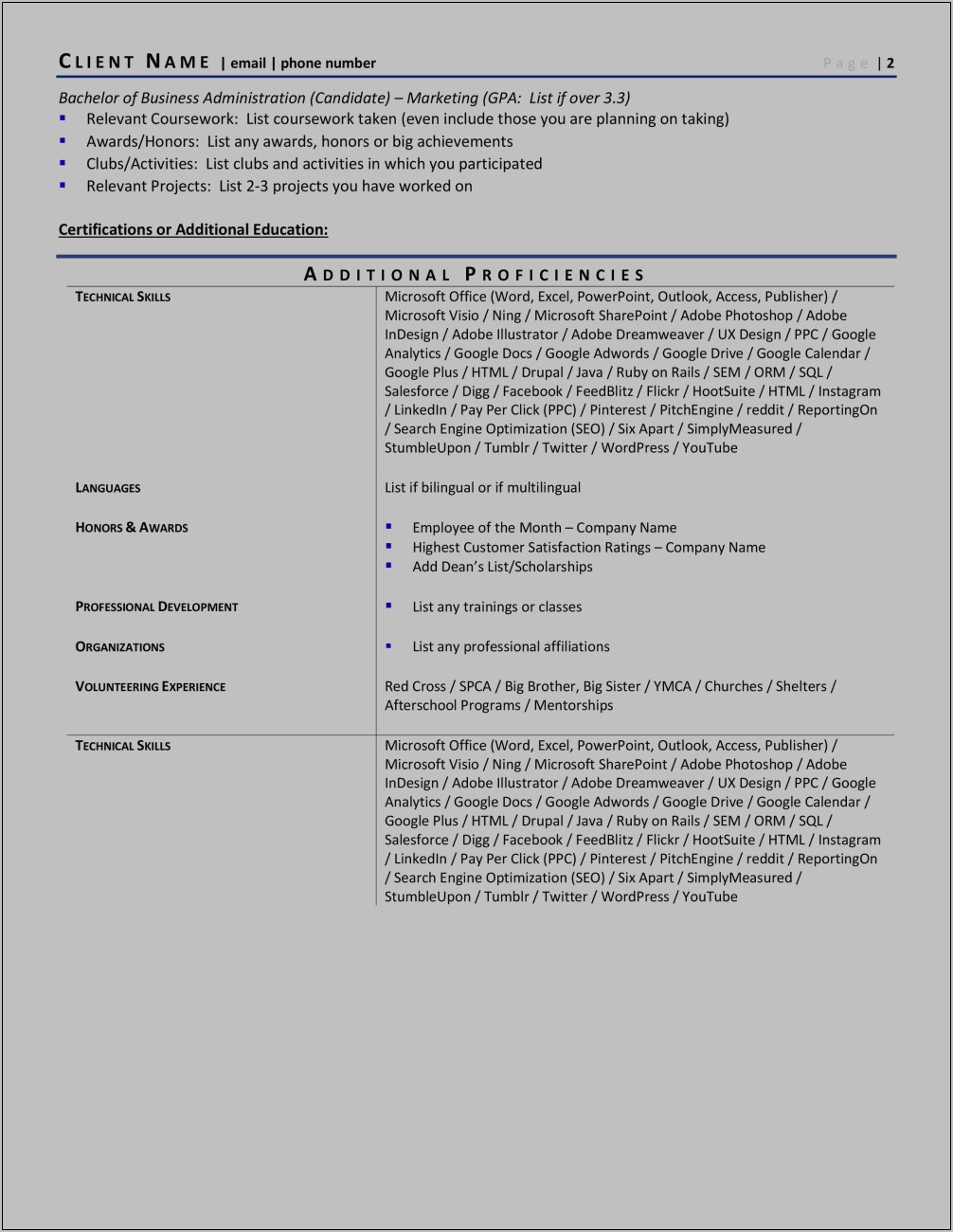 Free Sample Resume Marketing Assistant