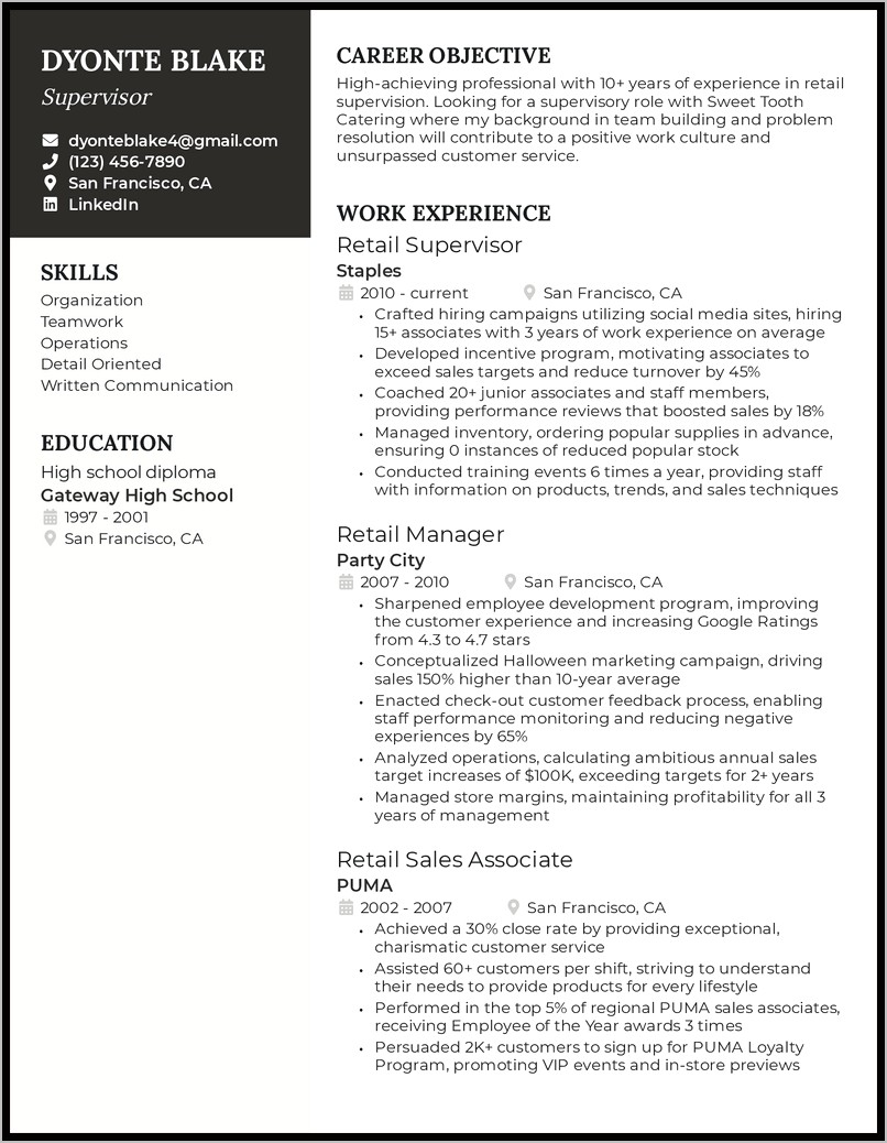 Free Sample Resume Recieving Manager