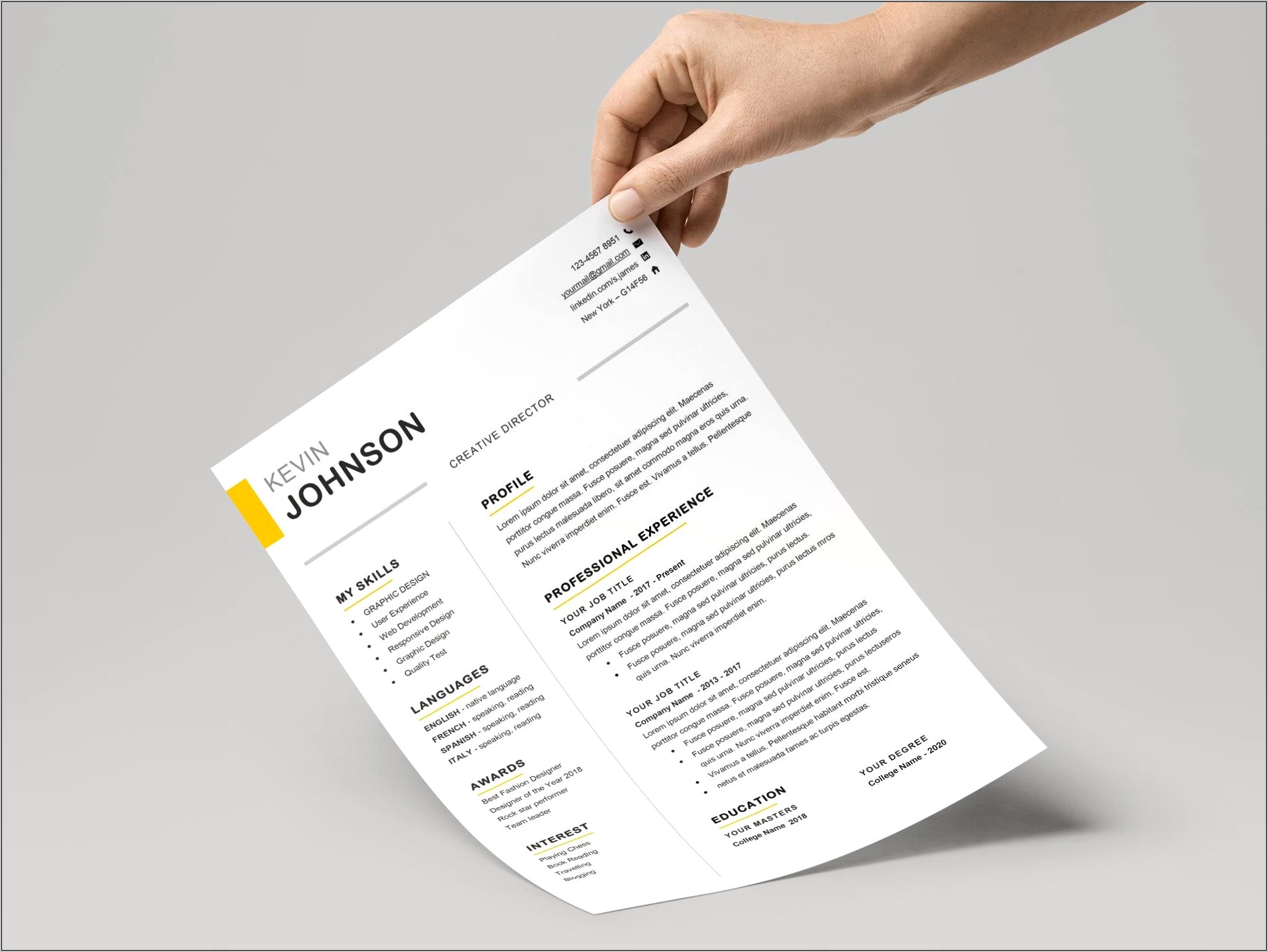 Free Simple Resume Templates 2018